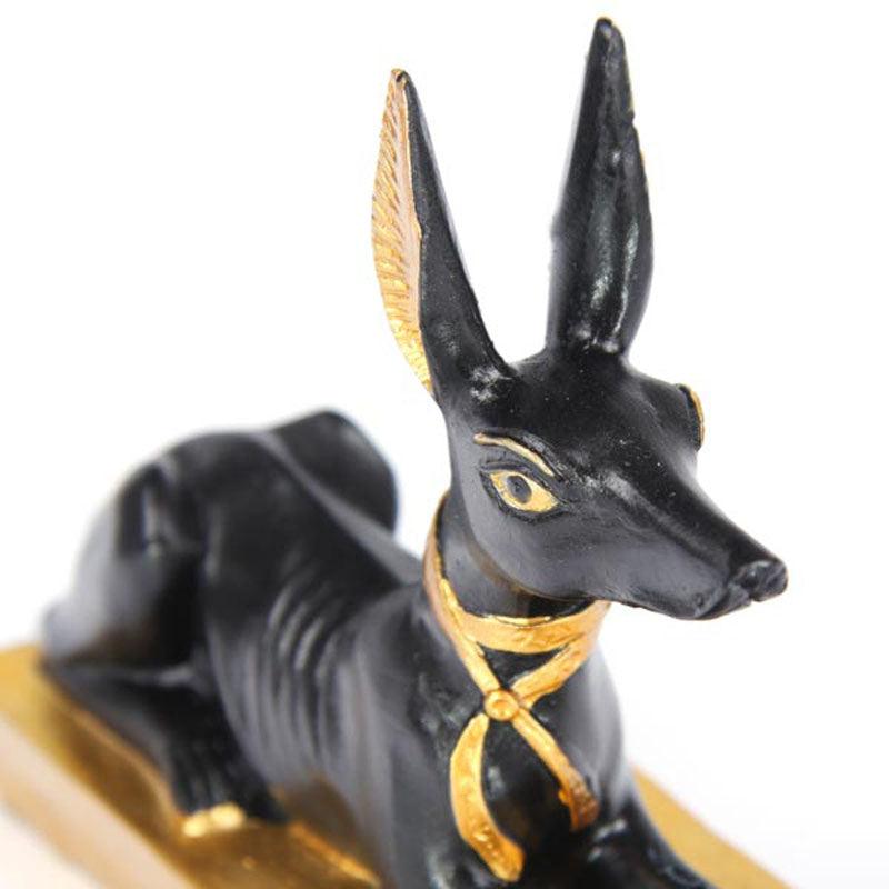 Gold and Black Egyptian Anubis Jackal Figurine-