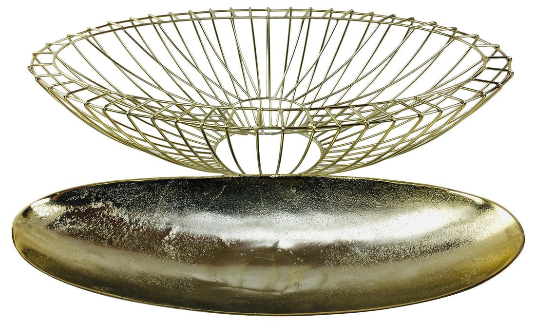 Gold Decorative Wire Bowl 58cm - £103.99 - Bowls & Plates 