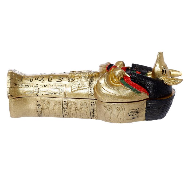 Gold Egyptian Anubis Sarcophagus Trinket Box with Mummy - £9.99 - 