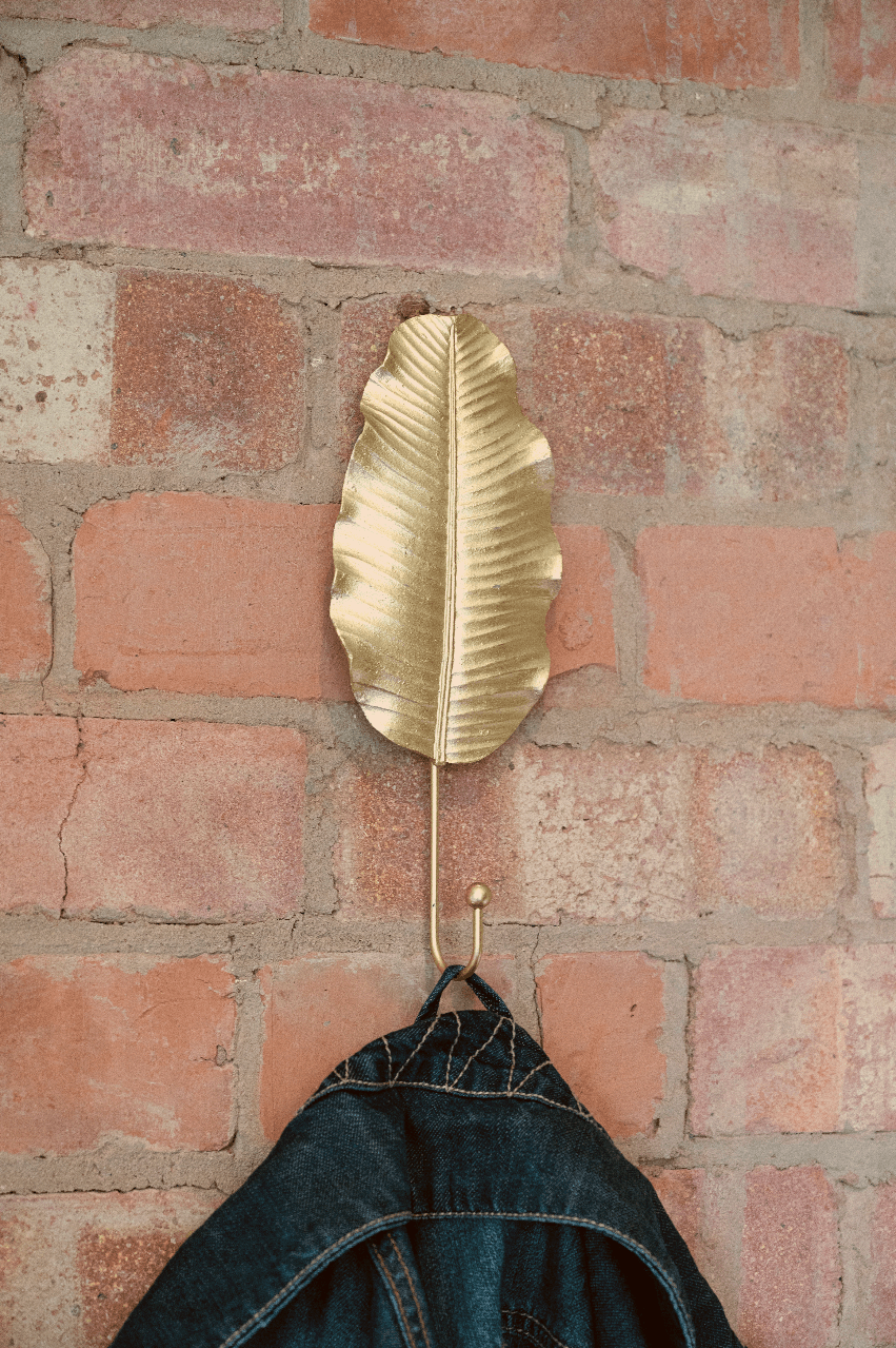 Gold Leaf Wall Hook 27cm - £16.99 - Coat Hooks 