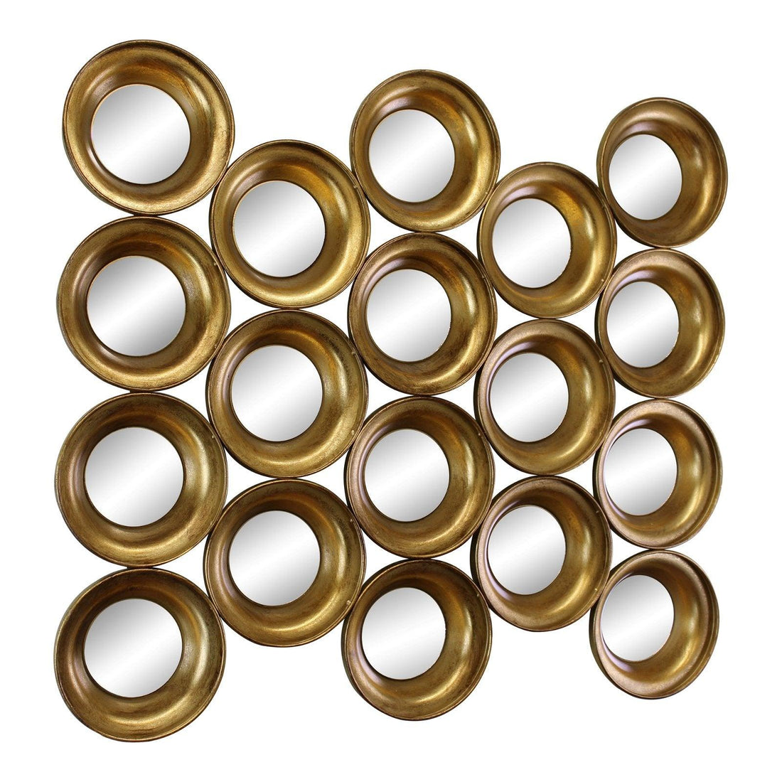 Gold Metal Multi Circle Wall Mirror 76cm. - £176.99 - Mirrors 