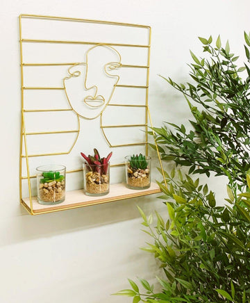 Gold Wire Face Jewellery Hanger - £26.99 - Freestanding Shelving 