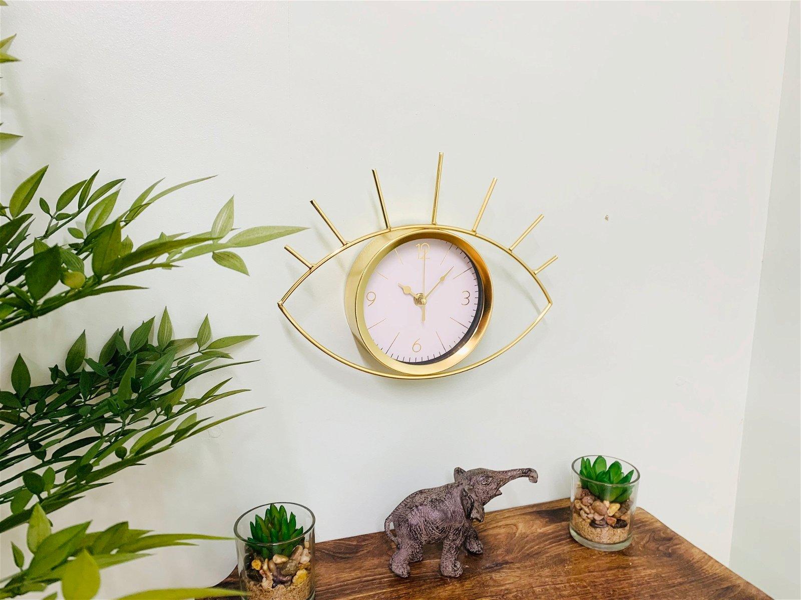 Golden Colour Eye Clock 30cm-Wall Hanging Clocks