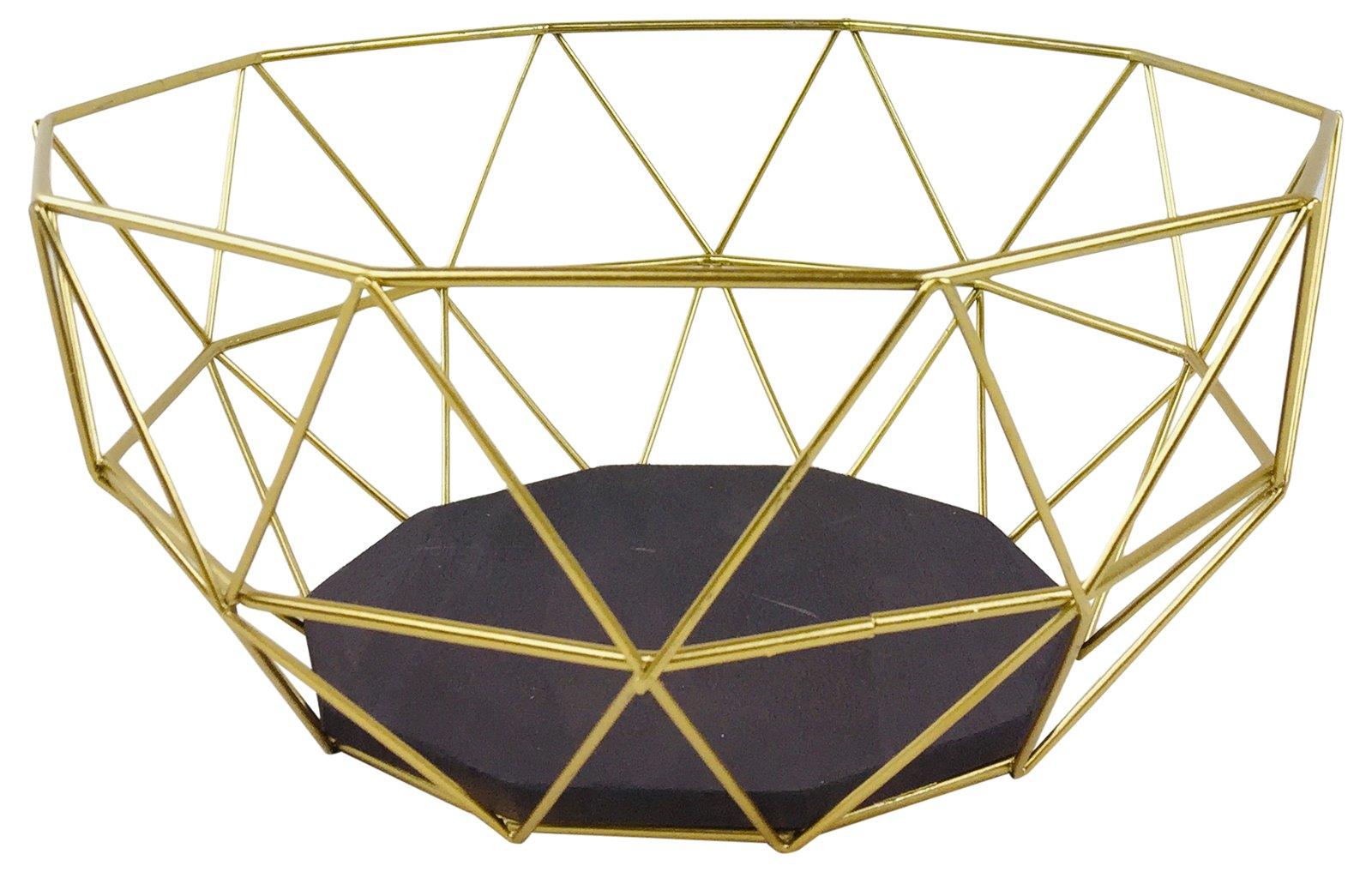 Golden Geometric Style Wire Bowl-Bowls & Plates