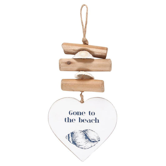 Gone To The Beach Driftwood Heart Sign - £7.5 - Hanging Decorations 