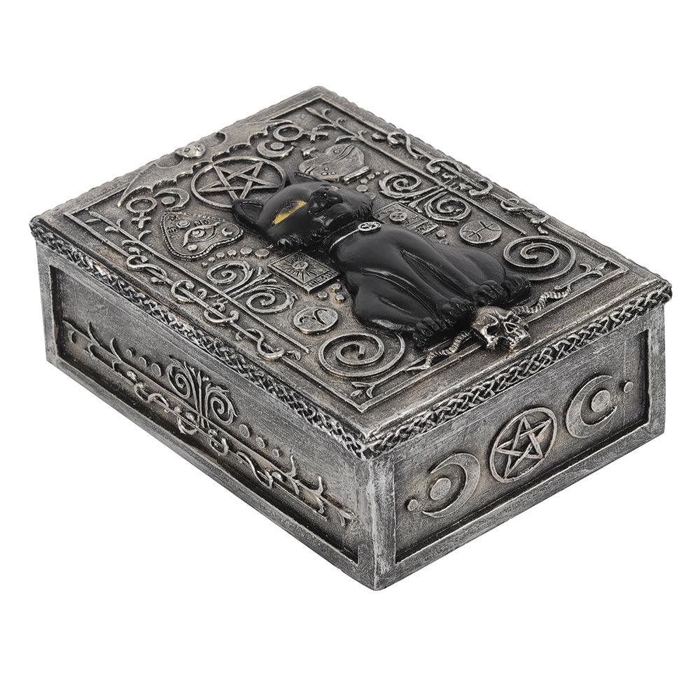 Gothic Black Cat Resin Storage Box - £22.5 - Small Storage 
