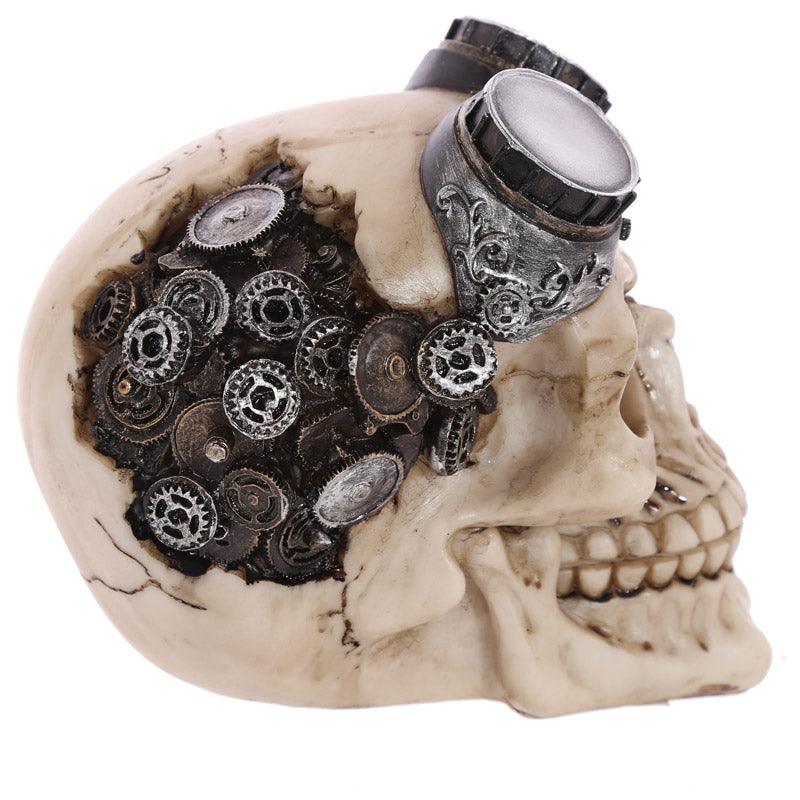 Gothic Steam Punk Skull Decoration with Goggles-