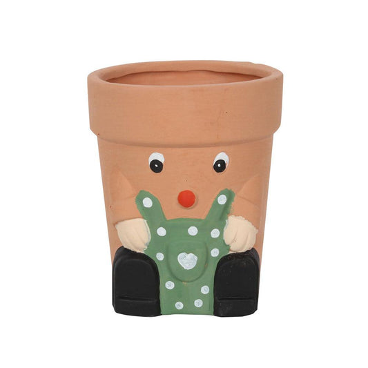 Green Pot Man Terracotta Plant Pot - £12.99 - Plant Pots 