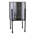 Grey Glass Candle Lantern On Stand, Large-Candle Holders & Plates