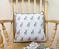 Grey Scatter Cushion With A Stag Print Design-Throw Pillows