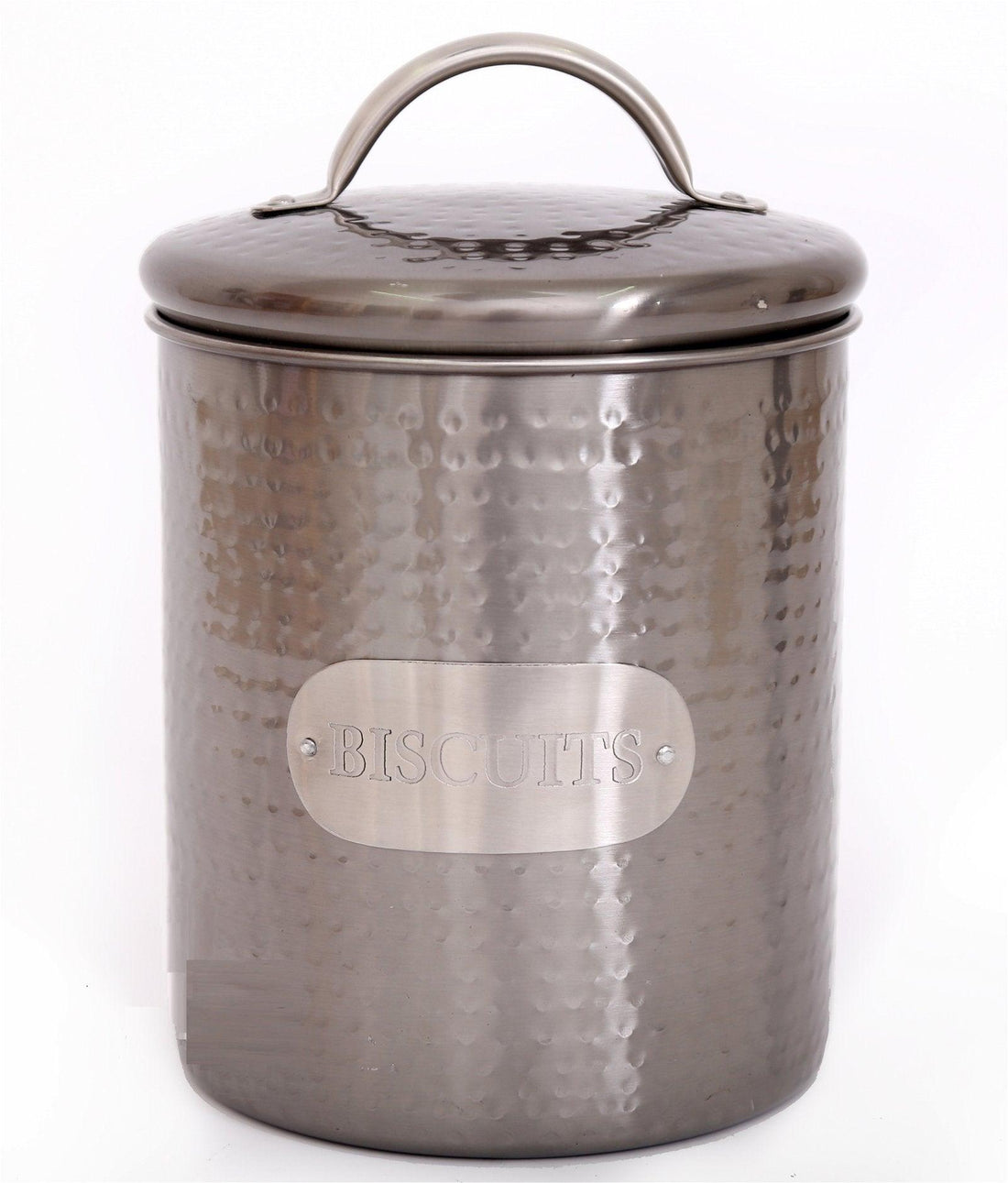 Grey Stainless Steel Biscuit Tin - £38.99 - Kitchen Storage 