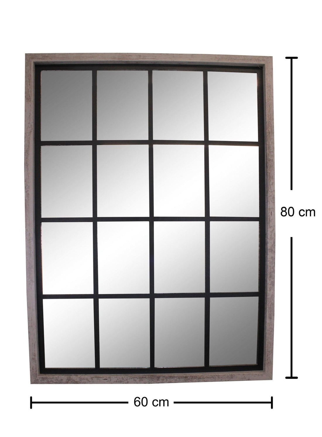 Grey Window Style Wall Mirror 60x80cm - £68.99 - Mirrors 