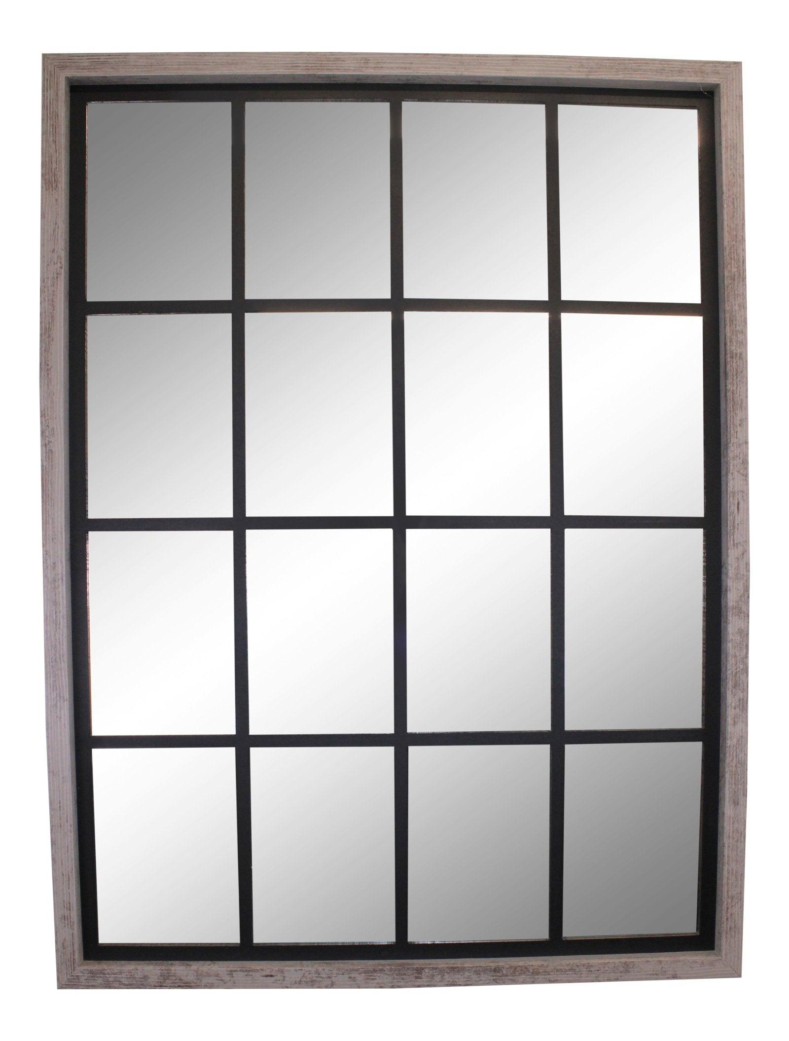 Grey Window Style Wall Mirror 60x80cm-Mirrors