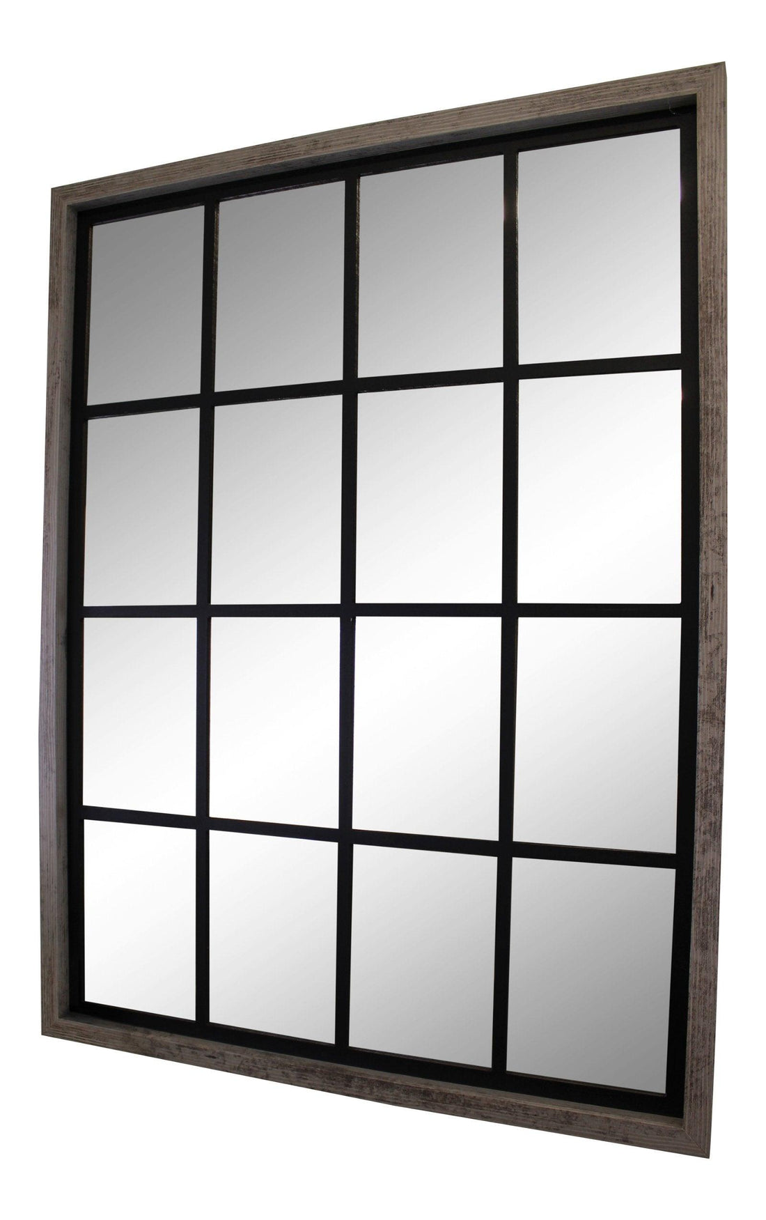 Grey Window Style Wall Mirror 60x80cm - £68.99 - Mirrors 