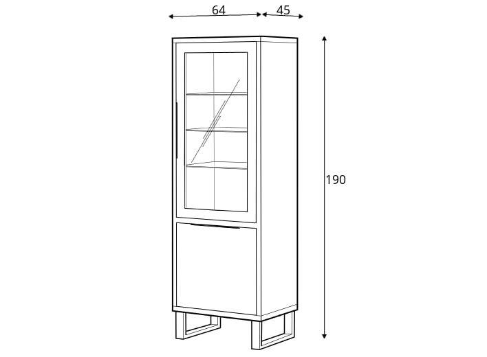 Halle 05 Tall Display Cabinet - £345.6 - Living Room Display Cabinet 