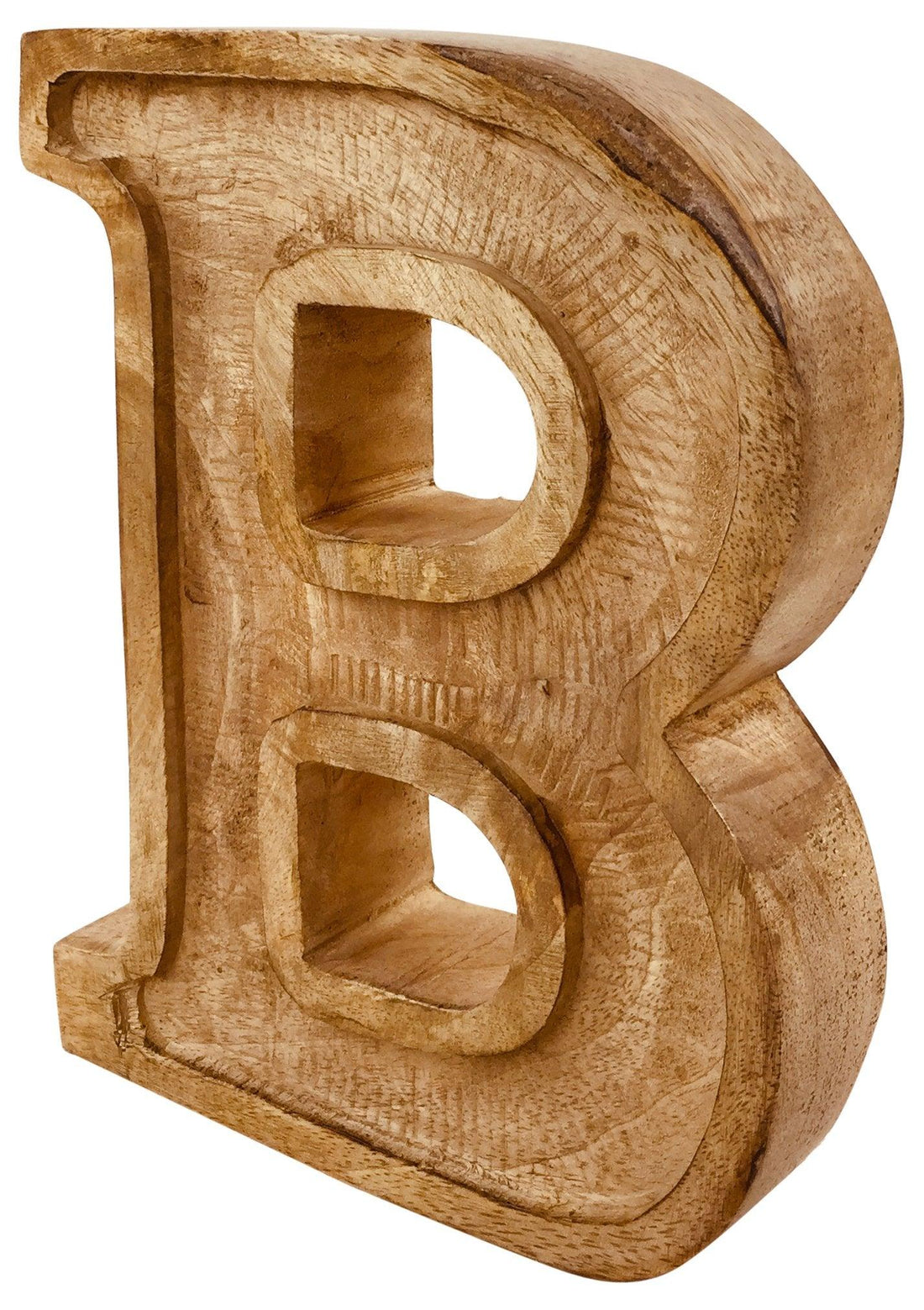 Hand Carved Wooden Embossed Letter B - £18.99 - Single Letters 