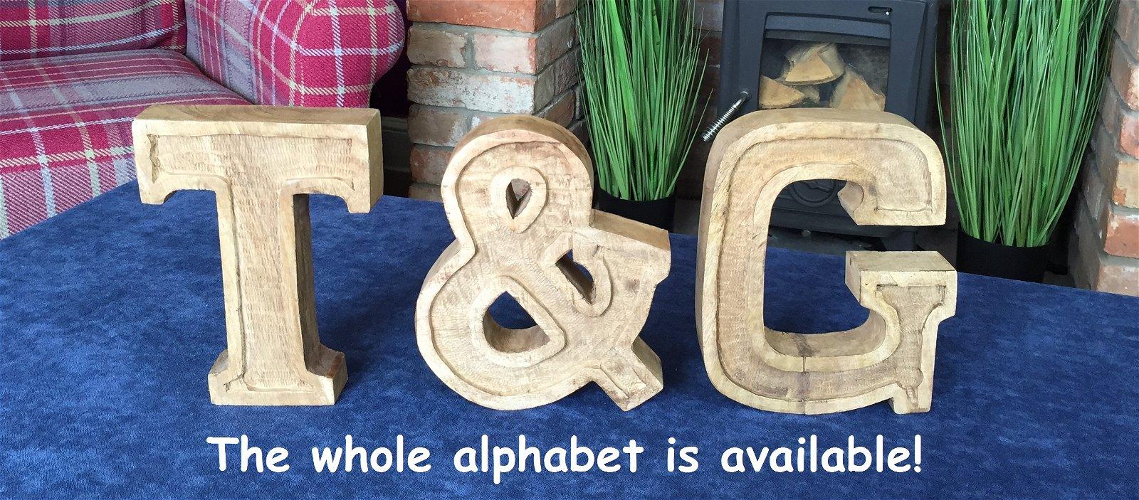 Hand Carved Wooden Embossed Letter F-Single Letters