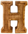 Hand Carved Wooden Embossed Letter H-Single Letters
