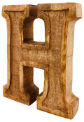 Hand Carved Wooden Embossed Letter H - £18.99 - Single Letters 