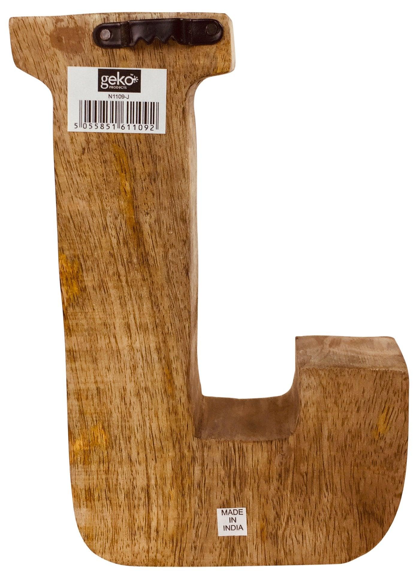 Hand Carved Wooden Embossed Letter J-Single Letters