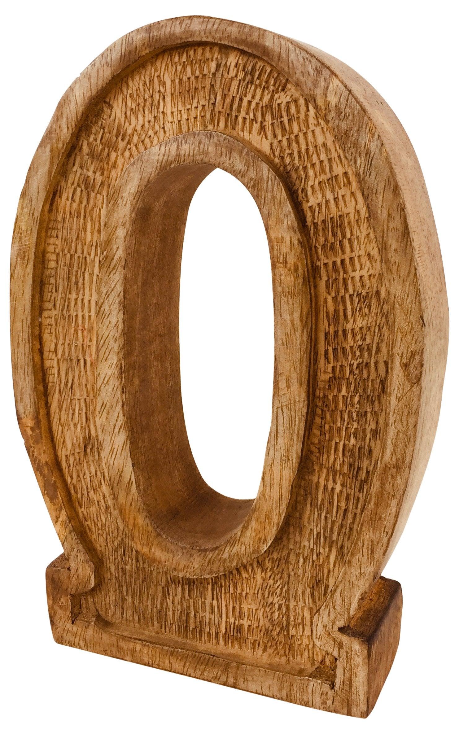 Hand Carved Wooden Embossed Letter O - £18.99 - Single Letters 