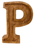 Hand Carved Wooden Embossed Letter P-Single Letters