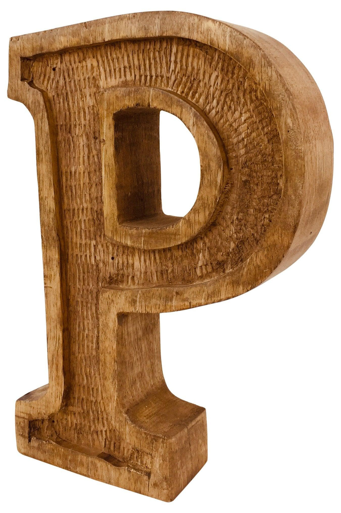 Hand Carved Wooden Embossed Letter P - £18.99 - Single Letters 