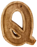 Hand Carved Wooden Embossed Letter Q-Single Letters