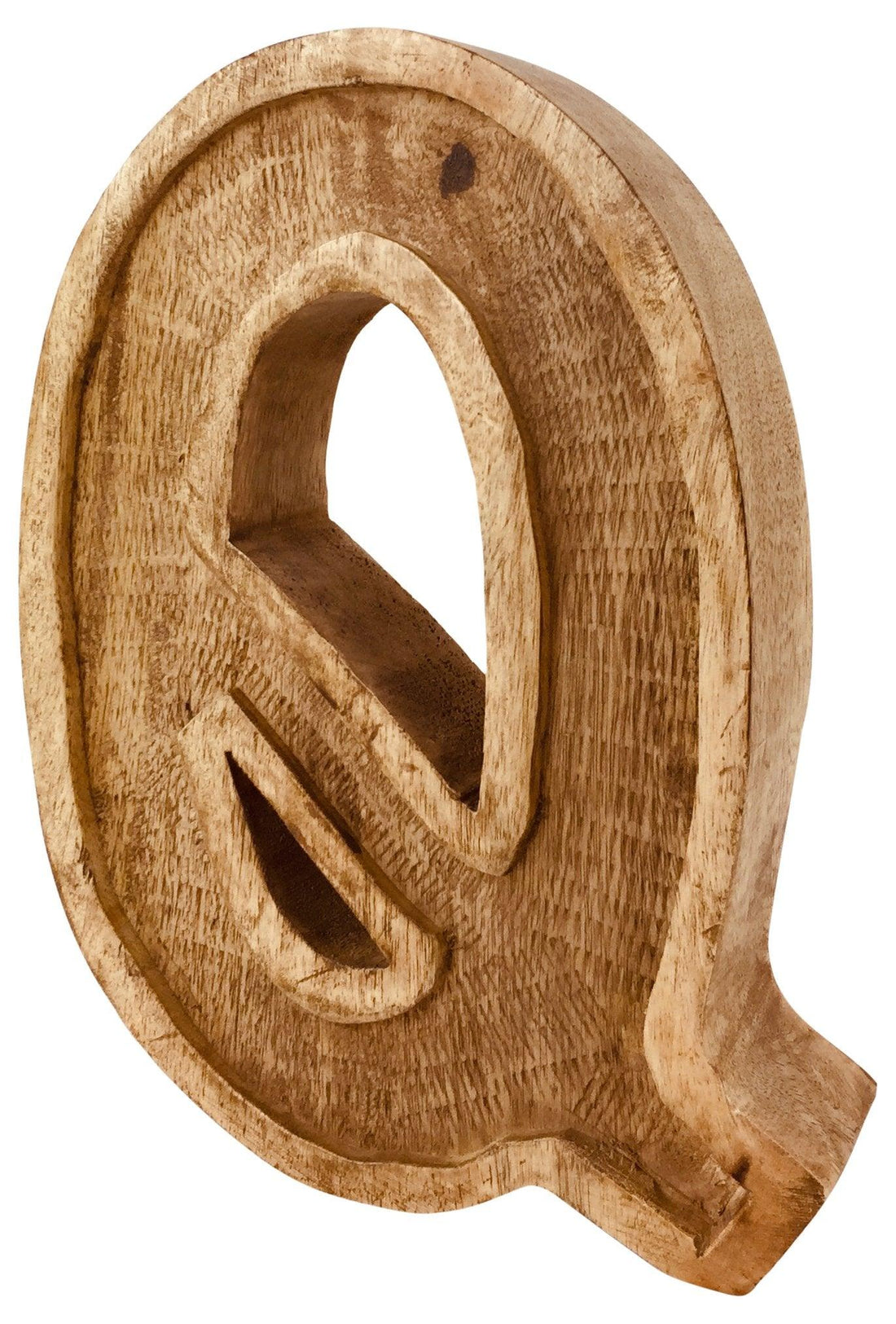 Hand Carved Wooden Embossed Letter Q - £18.99 - Single Letters 