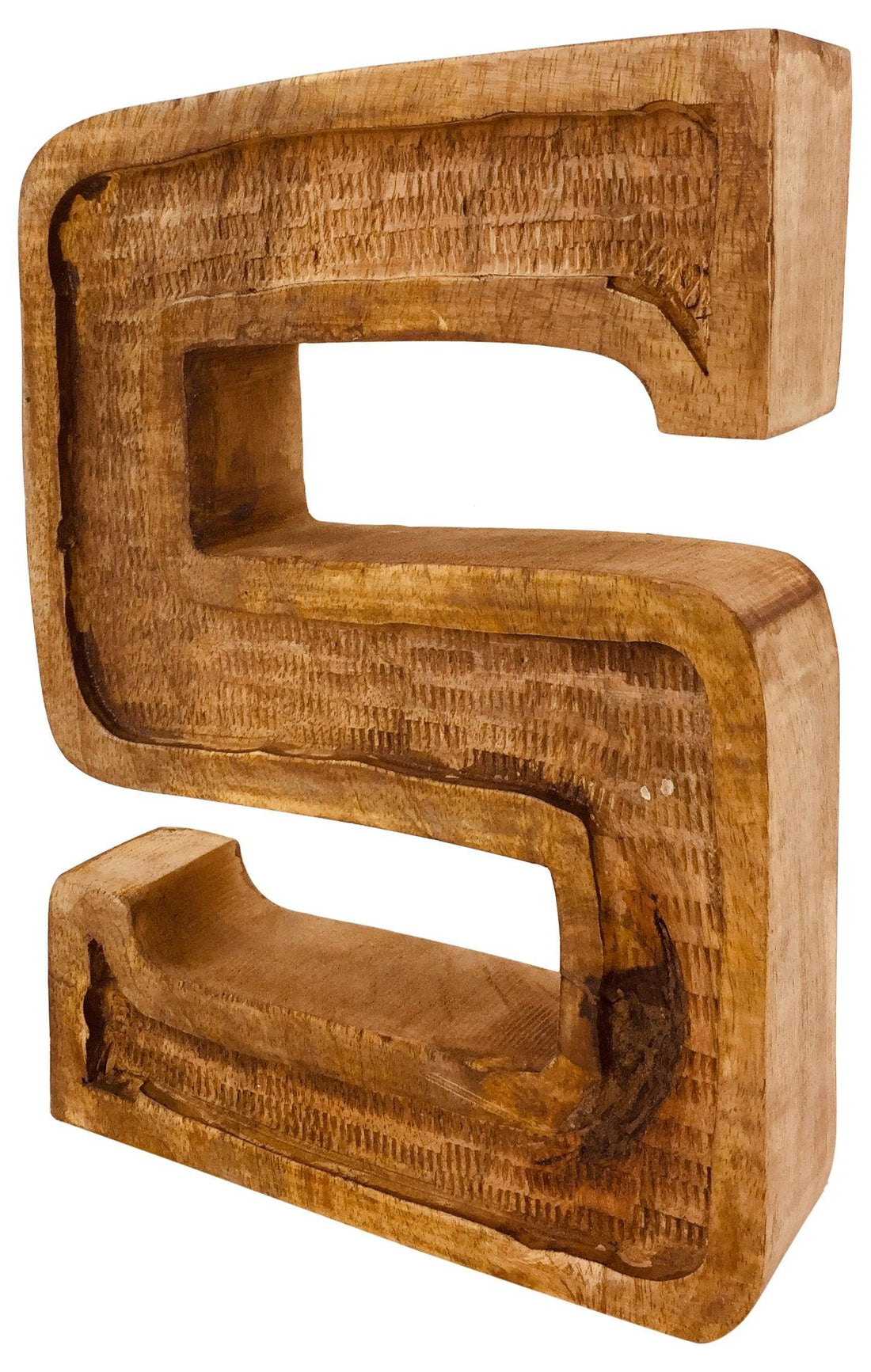 Hand Carved Wooden Embossed Letter S - £18.99 - Single Letters 