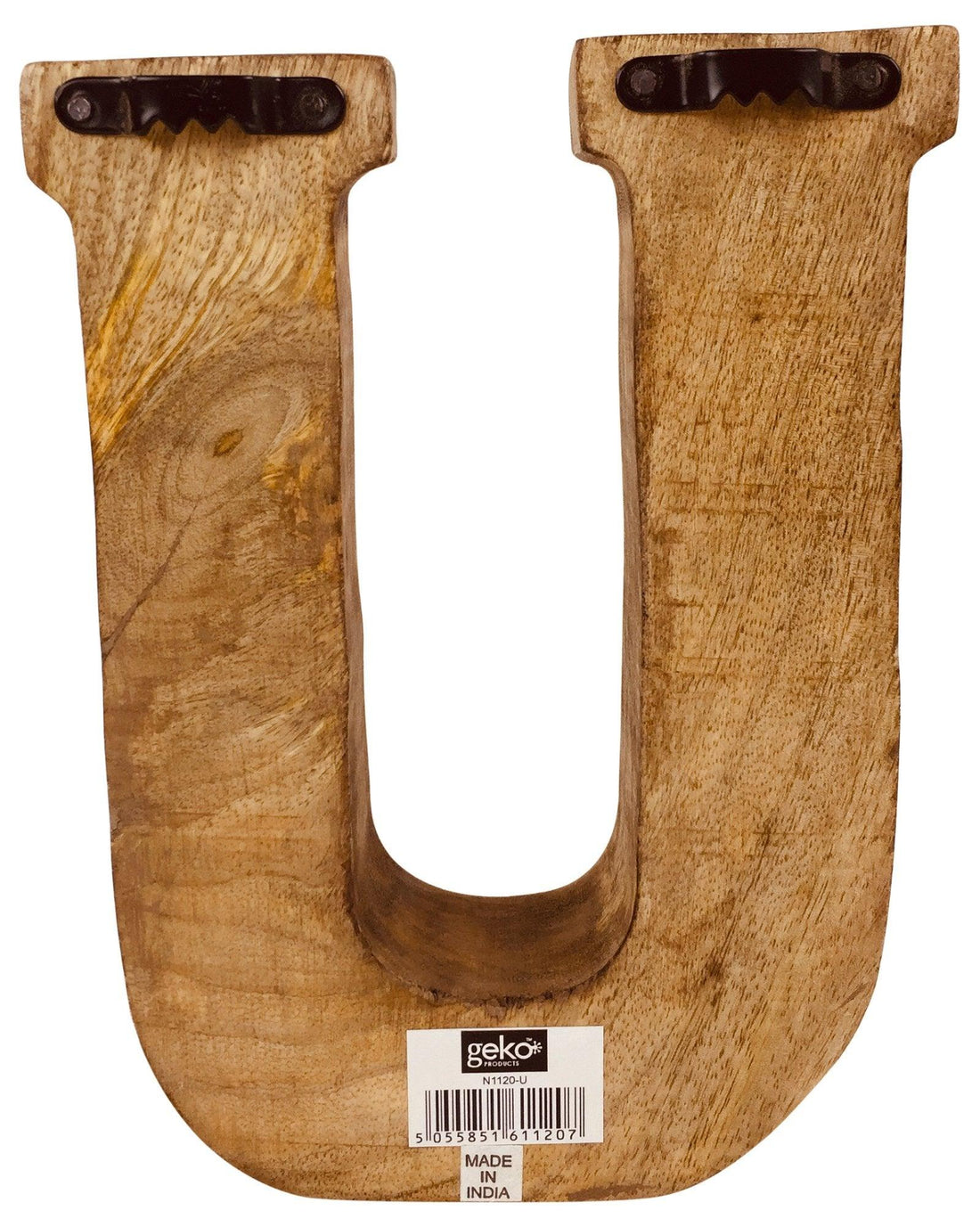 Hand Carved Wooden Embossed Letter U - £18.99 - Single Letters 