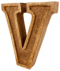 Hand Carved Wooden Embossed Letter V - £18.99 - Single Letters 