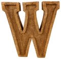 Hand Carved Wooden Embossed Letter W-Single Letters