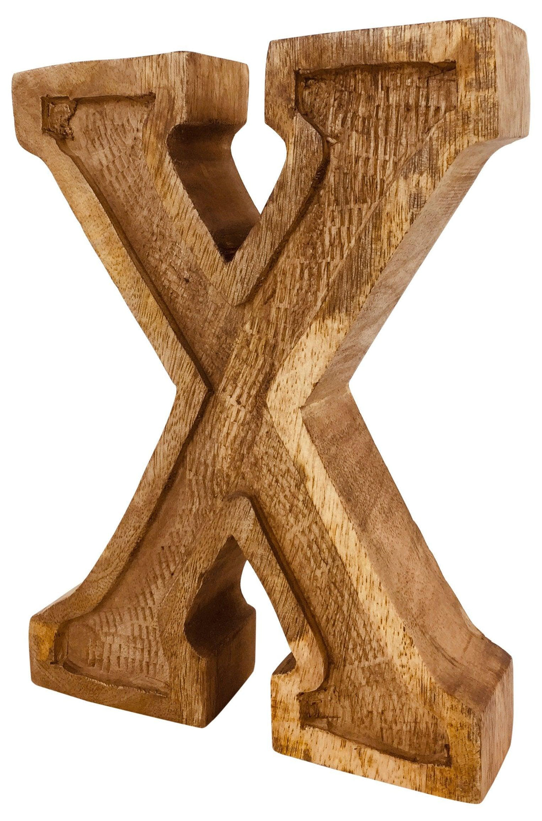 Hand Carved Wooden Embossed Letter X - £18.99 - Single Letters 
