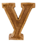 Hand Carved Wooden Embossed Letter Y-Single Letters