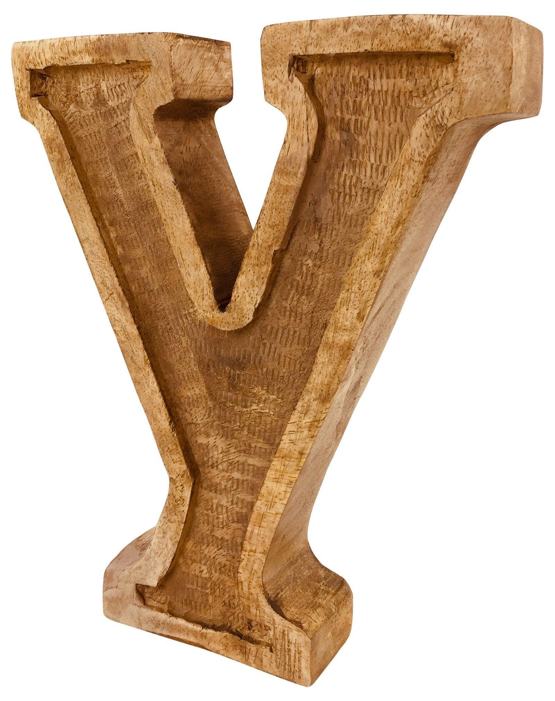 Hand Carved Wooden Embossed Letter Y - £18.99 - Single Letters 