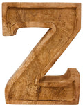 Hand Carved Wooden Embossed Letter Z-Single Letters