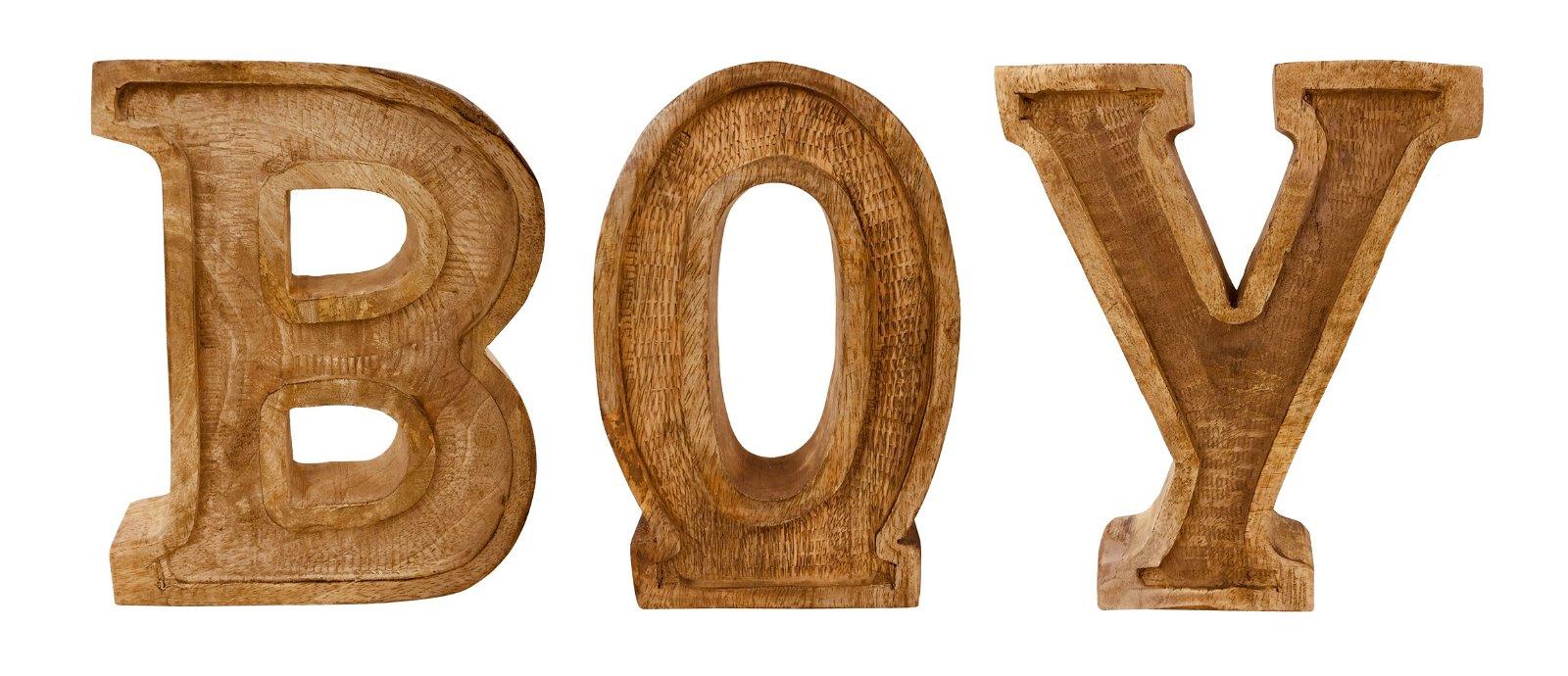 Hand Carved Wooden Embossed Letters Boy-Words - All Designs