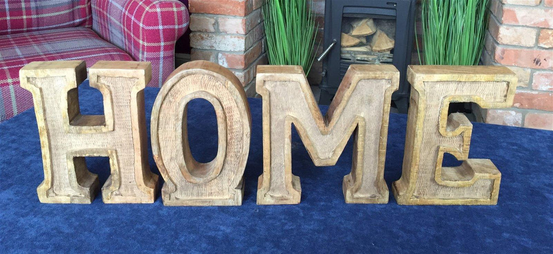 Hand Carved Wooden Embossed Letters Home - £56.99 - Words - All Designs 