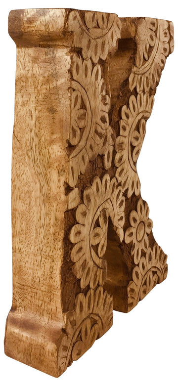 Hand Carved Wooden Flower Letter K - £12.99 - Single Letters 
