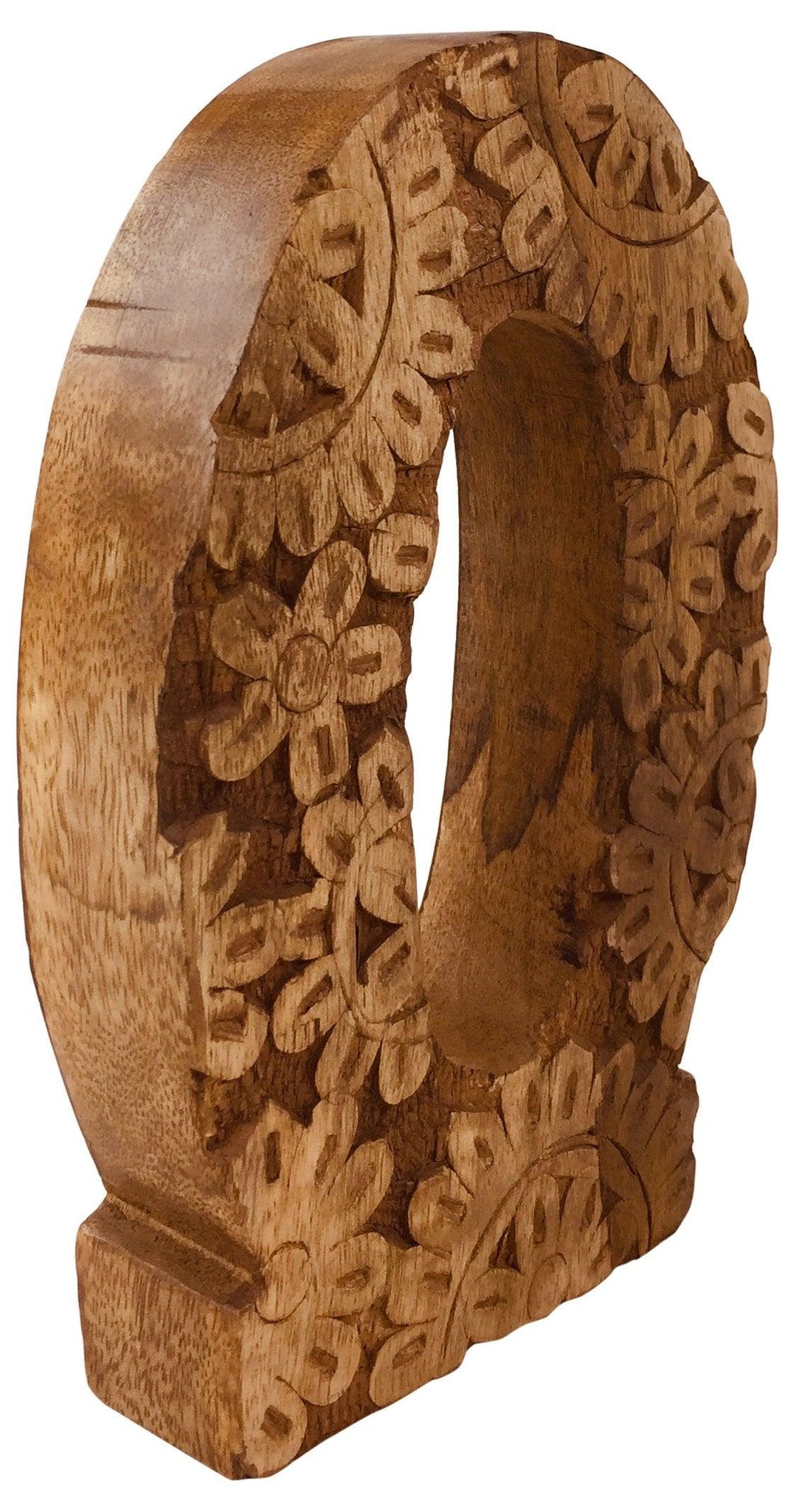 Hand Carved Wooden Flower Letter O - £12.99 - Single Letters 