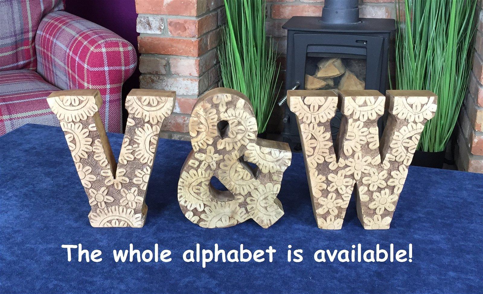 Hand Carved Wooden Flower Letters Home-Words - All Designs