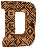 Hand Carved Wooden Geometric Letter D-Single Letters
