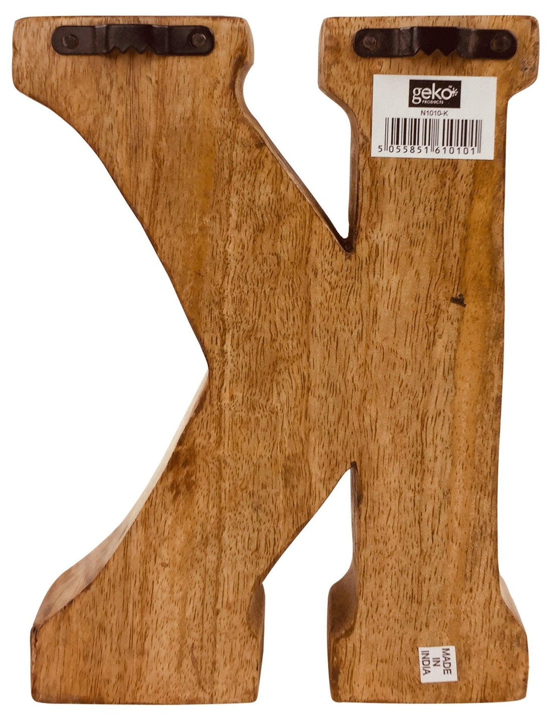 Hand Carved Wooden Geometric Letter K - £12.99 - Single Letters 