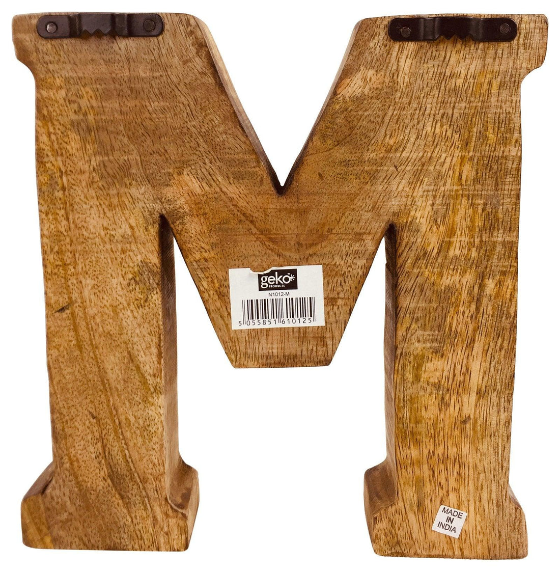Hand Carved Wooden Geometric Letter M - £12.99 - Single Letters 