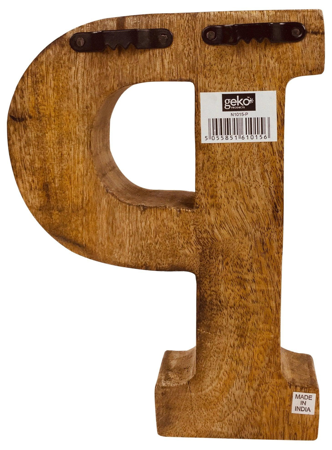 Hand Carved Wooden Geometric Letter P - £12.99 - Single Letters 