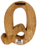 Hand Carved Wooden Geometric Letter Q-Single Letters