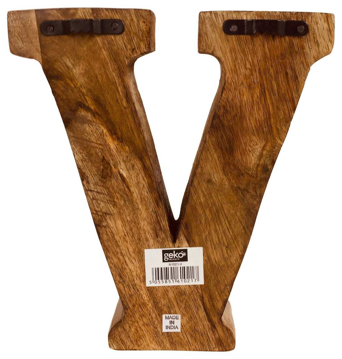 Hand Carved Wooden Geometric Letter V - £12.99 - Single Letters 