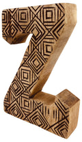 Hand Carved Wooden Geometric Letter Z - £12.99 - Single Letters 