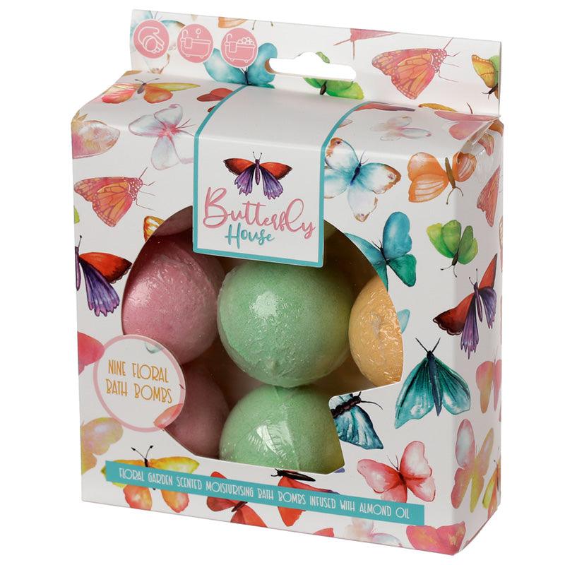 Handmade Bath Bomb Set of 9 - Floral Garden Butterfly House Pick of the Bunch - £9.99 - 